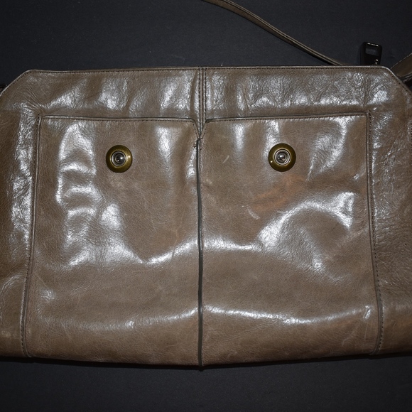 HOBO Stone / Tan Distressed Leather Crossbody - Picture 1 of 6